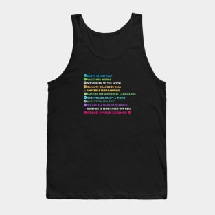 Earth Is Not Flat Vaccines Work Science Teacher Nerd Geek Tank Top